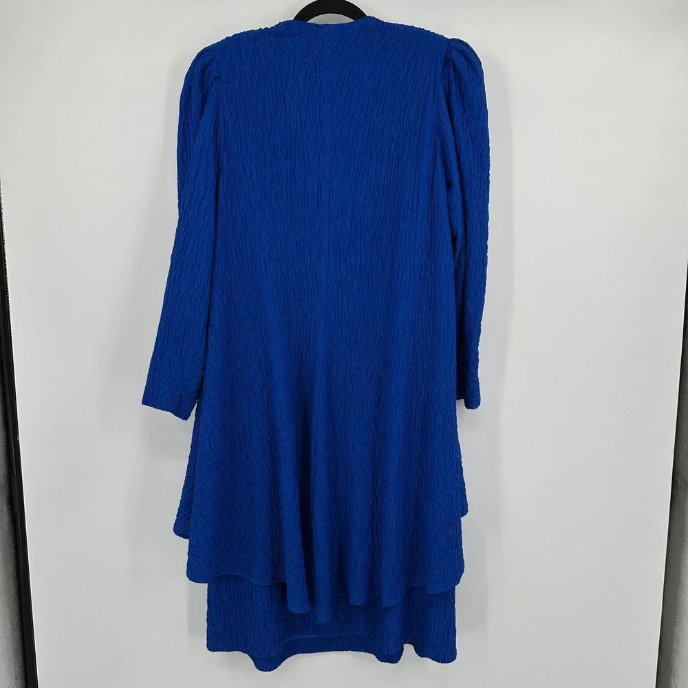 Vintage Gilberti Dress Set Womens Medium Crinkle 2 Piece‎ Jacket Made USA 90s